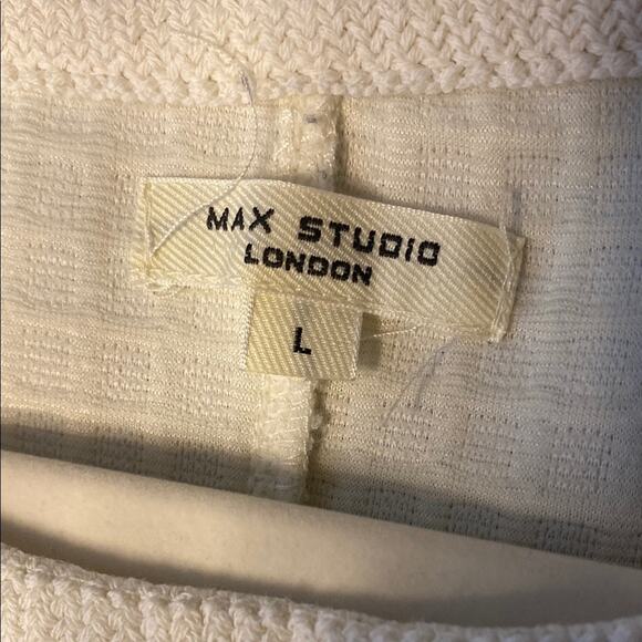 Max Studio White Textured Women's Top - Picture 2 of 6